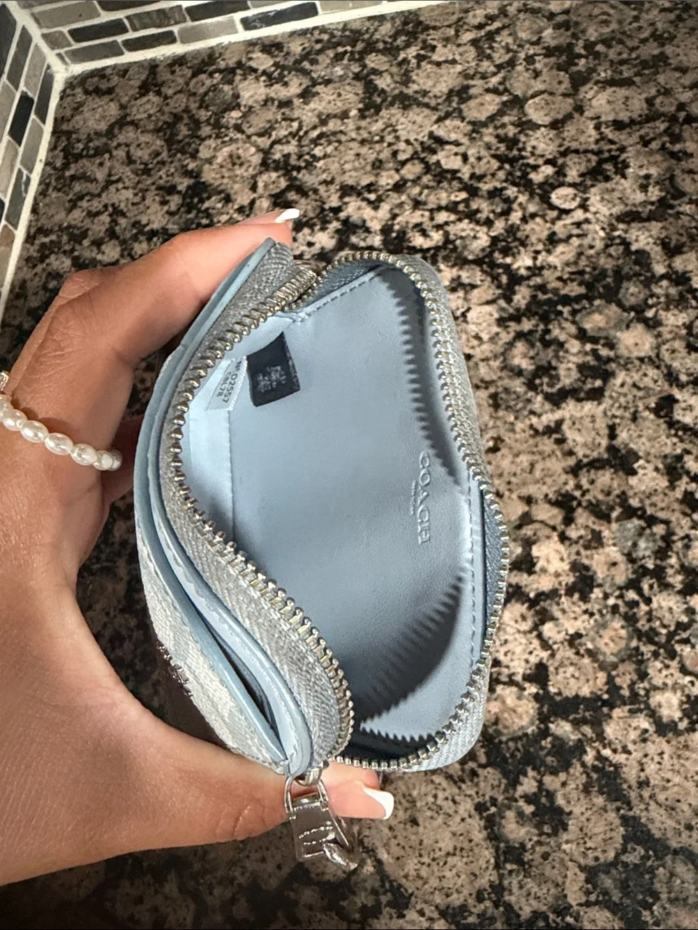 COACH Zip Card Case In Sketch Signature Canvas